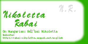 nikoletta rabai business card